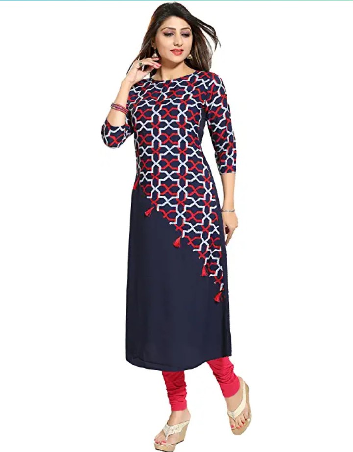 Womens Crepe a-line Kurti